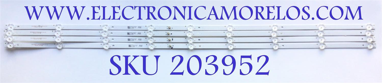 KIT DE LEDS PARA TV RCA / PROSCAN ORIGINAL 4 PIEZAS / NUMERO DE PARTE SQY50A114 / HRS_SQY50A114_4X9_2W_MCPCB 12mm_V2 / AE0110540 / HRS SQY50A114 4X9 2W MCPCB 12mm_V2 / PANEL CC500PV5D / MODELOS RLDED5098-B-UHD / RTU5015-B / PLED5038-C / PLED5042-B-UHD